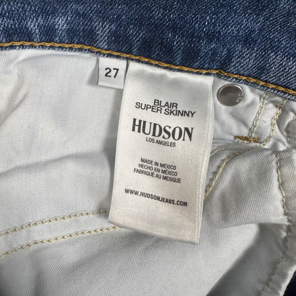 Hudson Blair Super Skinny Jeans Womens 27 Button Fly Medium Wash‎ Stretch Denim - Picture 3 of 8